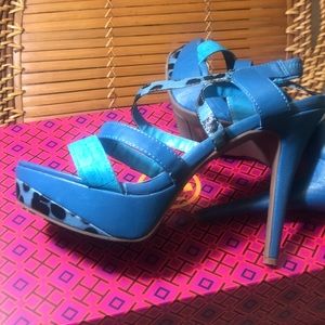 Blue platform High heels